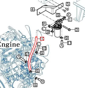 Mahindra Tractor Fuel Hose 290 11611411300 Mahindra Direct Parts