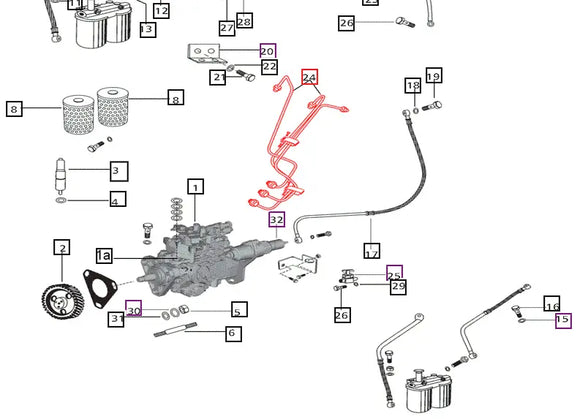 Mahindra Tractor Fuel Injection Line Set 006002406C91 Mahindra Direct Parts