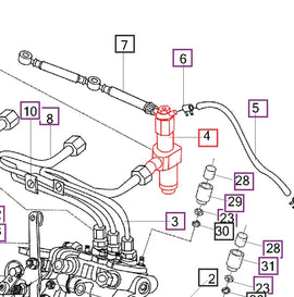 Mahindra Tractor Fuel Injector 1112001CAH Mahindra Direct Parts