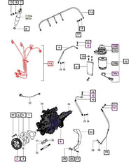 (Limited Availability) Mahindra Tractor Fuel Injector Line Set 006006671B91