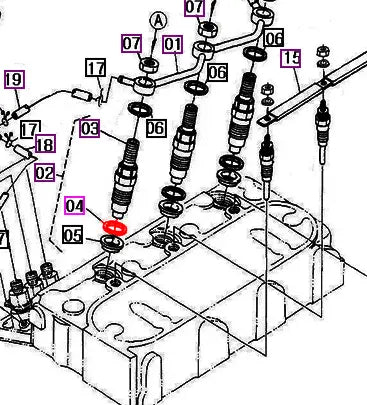 Mahindra Tractor Fuel Injector Seal HRA0404900A4 Mahindra Direct Parts
