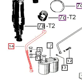 Mahindra Tractor Fuel Line - Filter to FIP 006002381C3 Mahindra Direct Parts