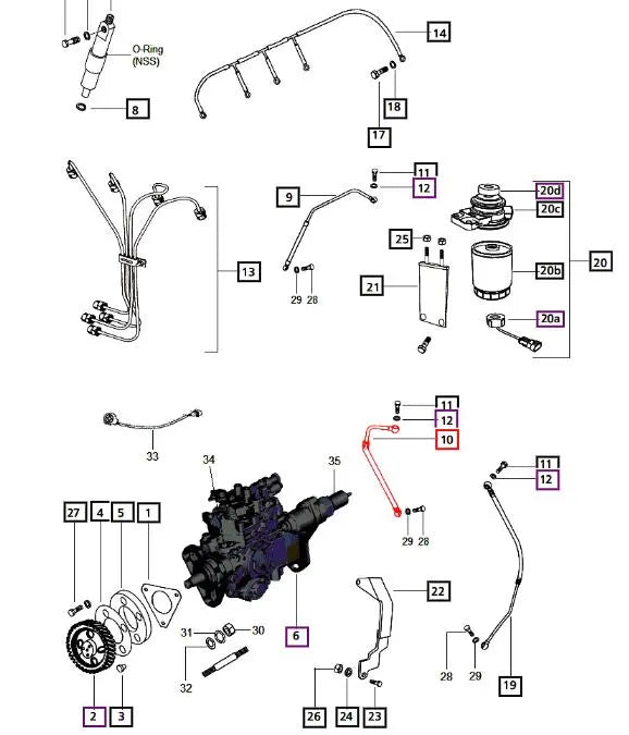 Mahindra Tractor Fuel Line Filter to Fuel Injection Pump Mahindra Direct Parts
