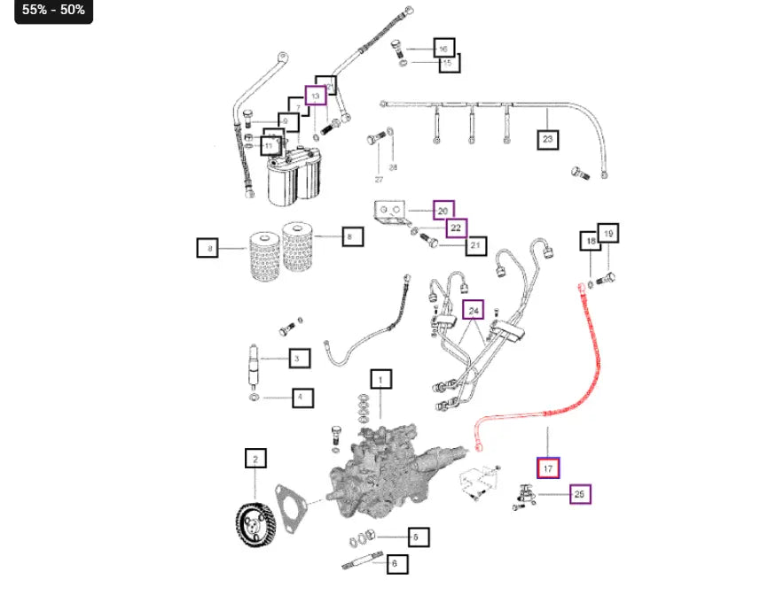 Fuel Injector Overflow Mahindra Tractor Fuel Line - Overflow Pipe from Injection Pump to Fuel ...