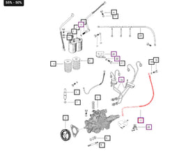 Mahindra Tractor Fuel Line From Injection Pump to Fuel Tank 006000203F1 Mahindra