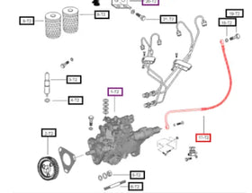 Mahindra Tractor Fuel Line - Fuel Injection Pump to Tank 006002397C1 Mahindra Direct Parts