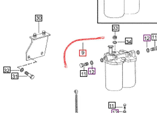Mahindra Tractor Fuel Line - Fuel Tank to Feed Pump 005559203B91 Mahindra Direct Parts