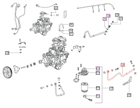 Mahindra Tractor Fuel Line - Fuel Tank to Fuel Filter E006007602F2 Mahindra Direct Parts