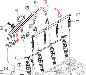 Mahindra Tractor Fuel Line - Injection Pipe 4 E6301537430 Mahindra Direct Parts