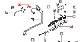 Mahindra Tractor Fuel Line - Rail to Injector 006017591D1 Mahindra Direct Parts