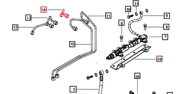 Mahindra Tractor Fuel Line - Rail to Injector 006017591D1 Mahindra Direct Parts