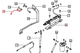 Mahindra Tractor Fuel Line - Rail to Injector 006018109D1 Mahindra Direct Parts