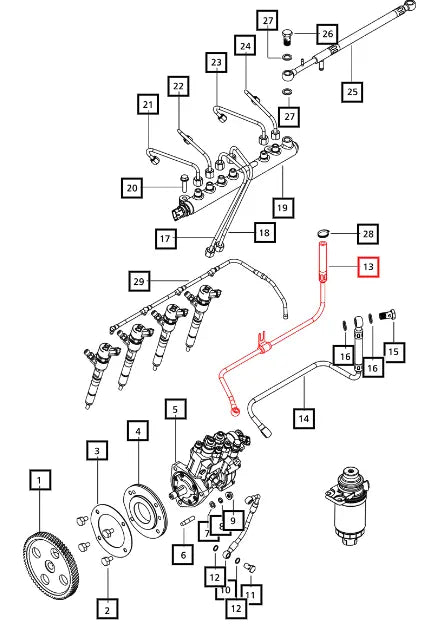 Mahindra Tractor Fuel Line Tank to Fuel Filter 006021918B1 Mahindra