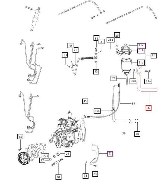 Mahindra Tractor Fuel Line Tank to Fuel Filter Mahindra Direct Parts