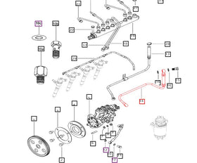 Mahindra Tractor Fuel Line from Filter to Injection Pump 006021012D1 Mahindra