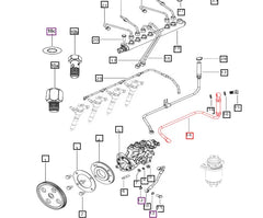 (Limited Availability) Mahindra Tractor Fuel Line from Filter to Injection Pump 006021012D1