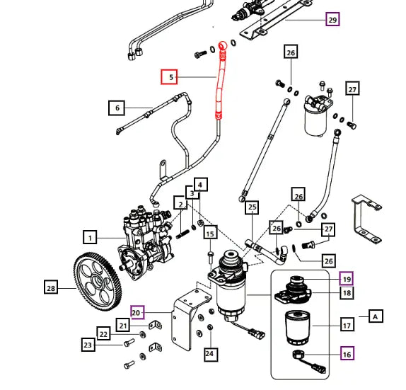 Mahindra Tractor Fuel Overflow Pipe 006021208D1 Mahindra Direct Parts