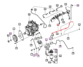 Mahindra Tractor Fuel Return Line - Leak Off Pipe 006013871D1 Mahindra
