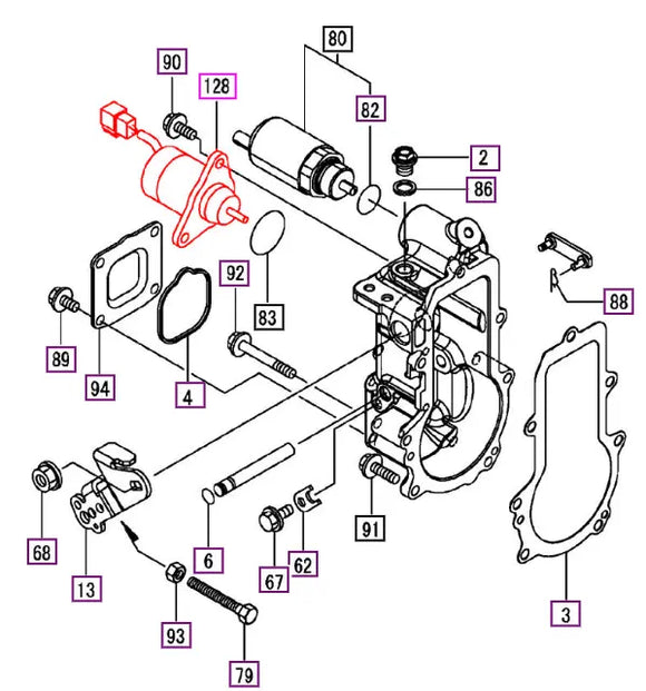 Mahindra Tractor Fuel Shut Off Stop Solenoid 12963077900 Mahindra Direct Parts