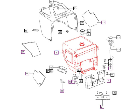 Mahindra Tractor Fuel Tank Assembly  007515308B91 Mahindra