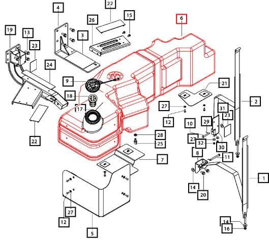 Mahindra Tractor Fuel Tank Assembly E007515892C91 Mahindra Direct Parts
