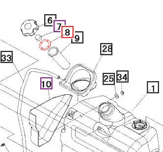 Mahindra Tractor Fuel Tank Filter Packing 09805030000 Mahindra Direct Parts