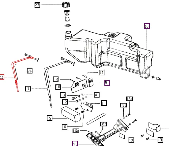 Mahindra Tractor Fuel Tank Strap Rear 007515314D91 Mahindra Direct Parts