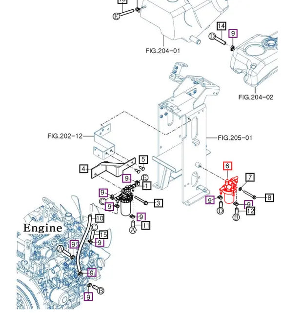 Mahindra Tractor Fuel / Water Separator 12933555750 Mahindra