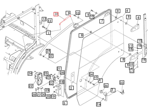 Mahindra Tractor Gas Strut For Door RH or LH 10446082000 Mahindra