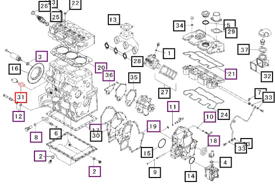 Mahindra Tractor Gasket 31S9402470 Mahindra Direct Parts