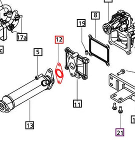 Mahindra Tractor Gasket - Adapter to EGR Cooler 006415043D1 Mahindra Direct Parts
