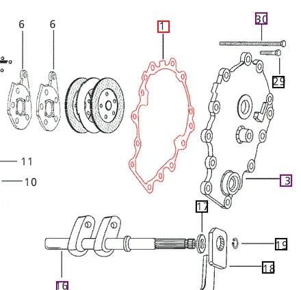 Mahindra Tractor Gasket - Brake Housing Brake Cover 006503038C2 Mahindra Direct Parts