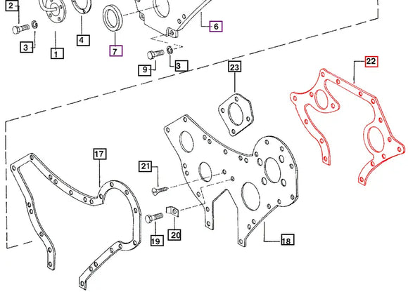 Mahindra Tractor Gasket - Crankcase Front Plate 005555212R1 Mahindra Direct Parts
