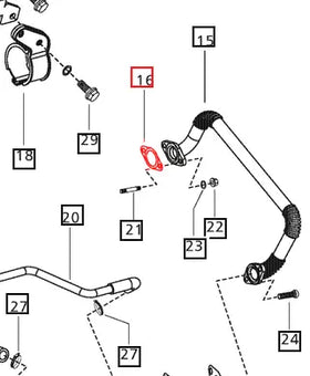 Mahindra Tractor Gasket - EGR Exhaust Manifold to EGR Pipe 006017038D1 Mahindra Direct Parts