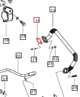 Mahindra Tractor Gasket - EGR Exhaust Manifold to EGR Pipe 006017038D1 Mahindra Direct Parts
