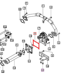 Mahindra Tractor Gasket - EGR Valve to Adapter 006026622D1 Mahindra Direct Parts