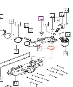 Mahindra Tractor Gasket Elbow to Intake Manifold 006016759D1 Mahindra Direct Parts