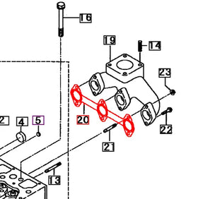 Mahindra Tractor Gasket - Exhaust Manifold 31S9402070 Mahindra Direct Parts