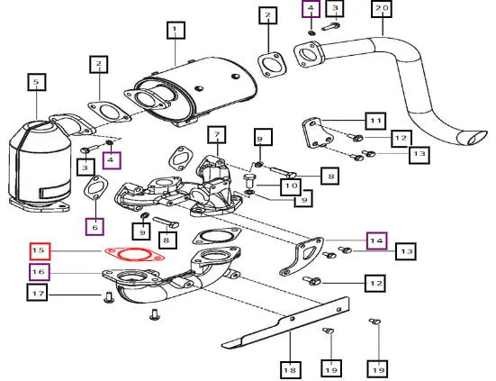 Mahindra Tractor Gasket Exhaust Manifold To Doc 006015707D1 Mahindra Direct Parts