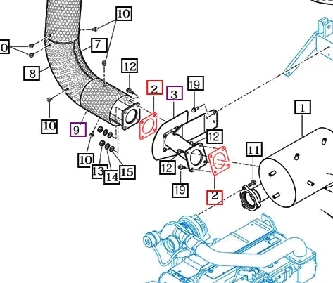 Mahindra Tractor Gasket - Exhaust Pipe / Muffler 19021130010 Mahindra Direct Parts