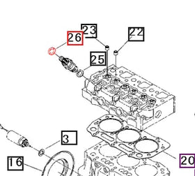 Mahindra Tractor Gasket - Fuel Injector 99940004380 Mahindra Direct Parts