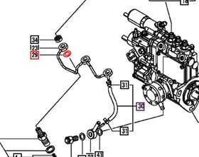 Mahindra Tractor Gasket - Fuel Return Pipe 129901-59560 Mahindra Direct Parts
