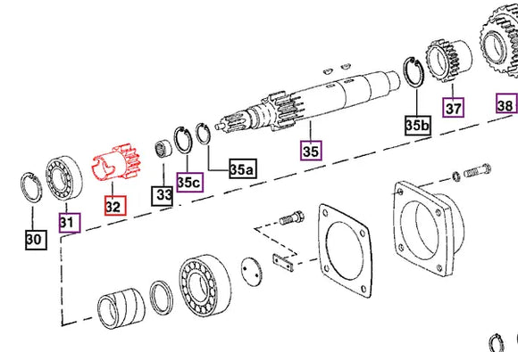 Mahindra Tractor Gasket Idler Transmission Counter Shaft (Nylon) 001233805R1 Mahindra Direct Parts