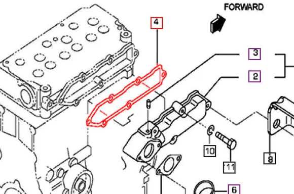 Mahindra Tractor Gasket Inlet Cover 006053029N01 Mahindra Direct Parts