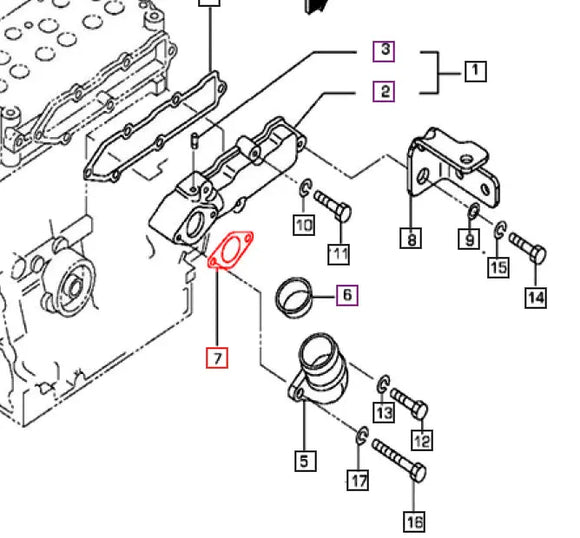 Mahindra Tractor Gasket Inlet Pipe 006053027N01 Mahindra Direct Parts