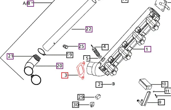 Mahindra Tractor Gasket Intake Manifold 000020609E05 Mahindra Direct Parts