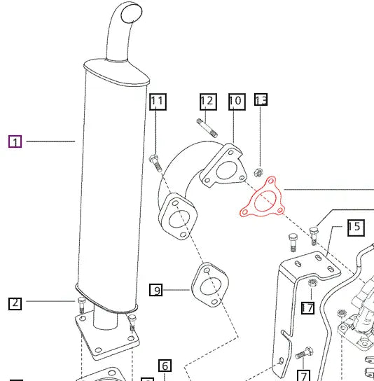 Mahindra Tractor Gasket Metallic TC - Ex Pipe 006000319B1 Mahindra Direct Parts