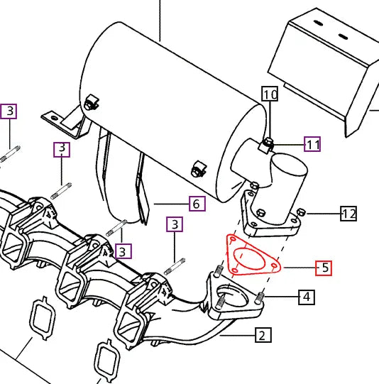 Mahindra Tractor Gasket - Muffler / Exhaust Manifold 006000891F1 Mahindra Direct Parts