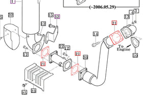 Mahindra Tractor Gasket Muffler Pipe 17401054321 Mahindra Direct Parts