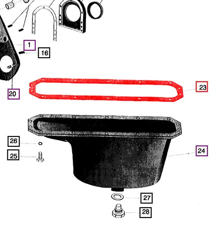 Mahindra Tractor Gasket - Oil Pan 000703840R1 Mahindra Direct Parts